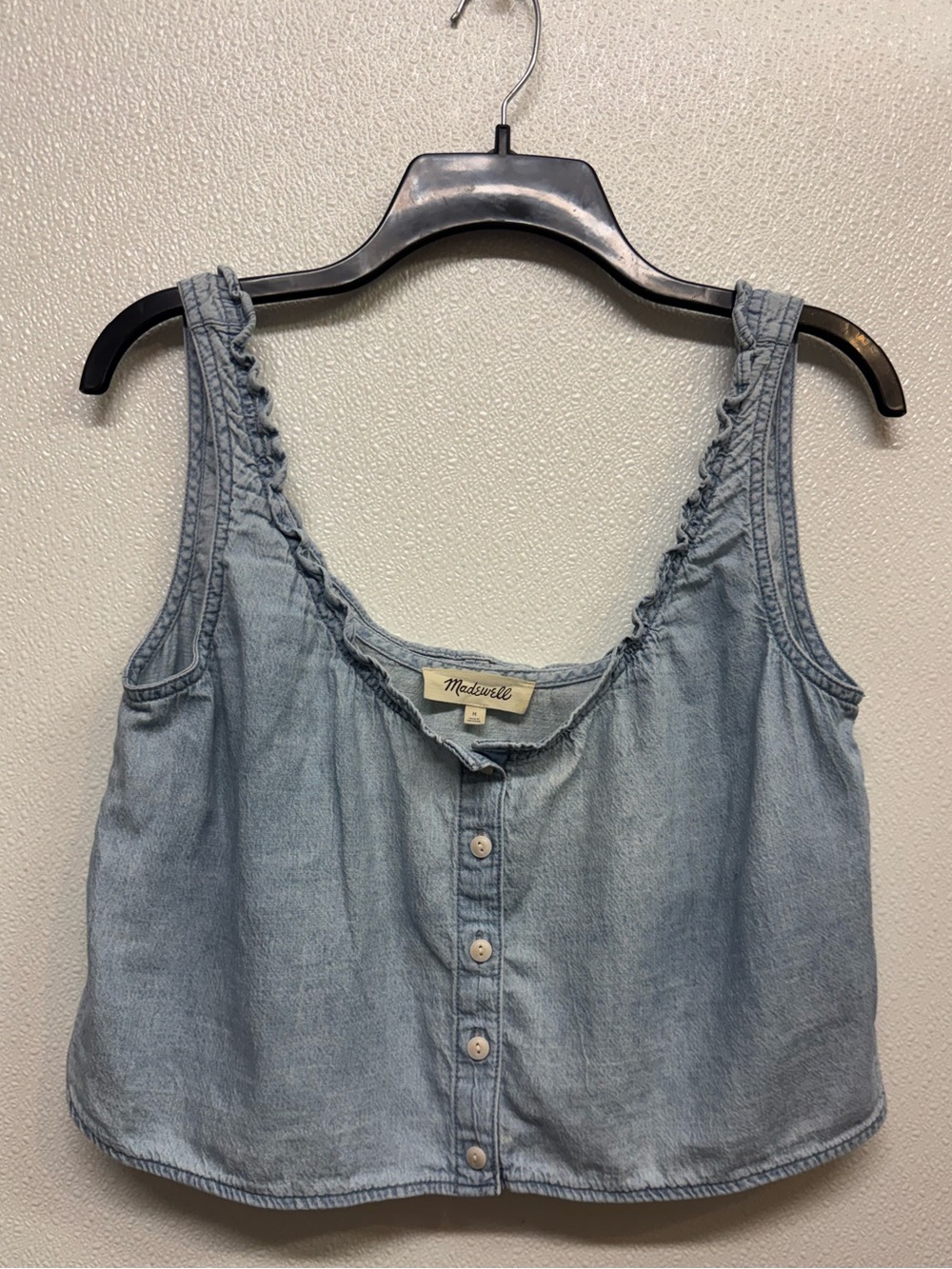 Madewell Light Denim Button-Front Tank Sz M (D-73)